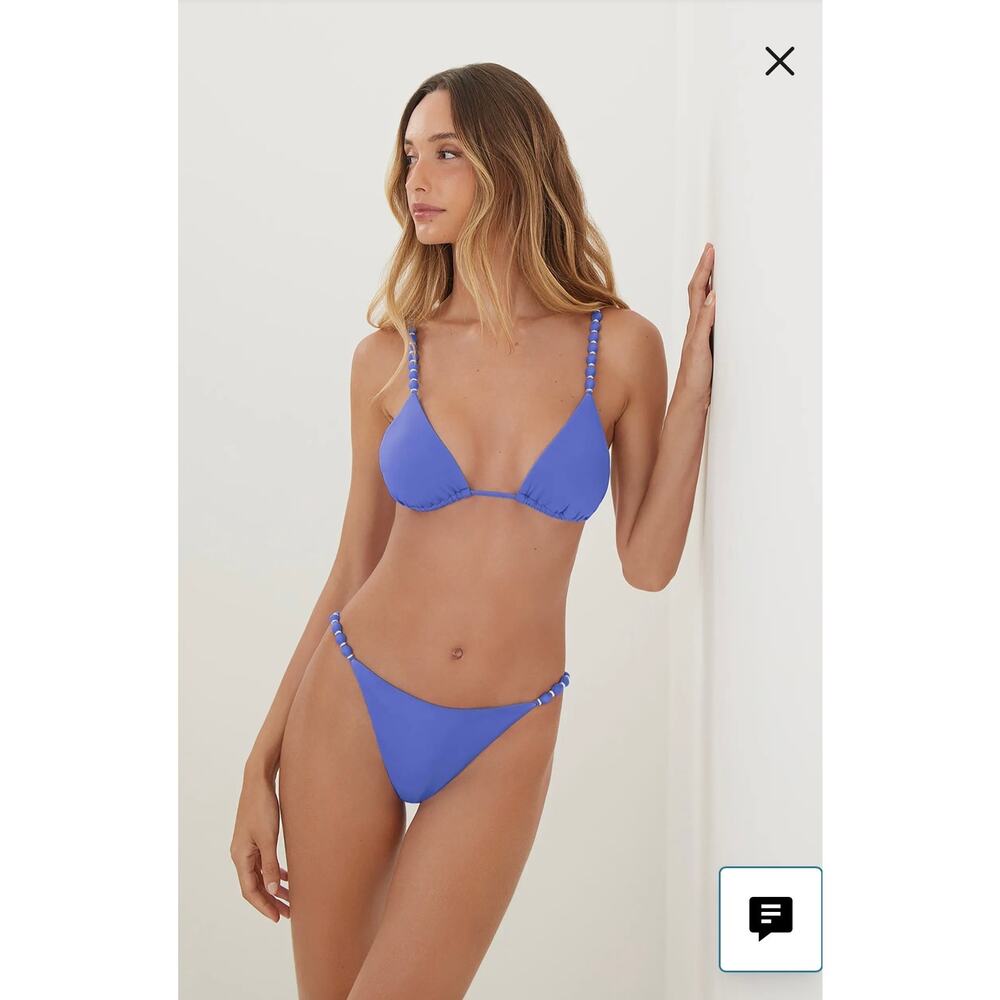 NWT Vix Paula Hermanny Solid Beads Tri Paral Bikini Set